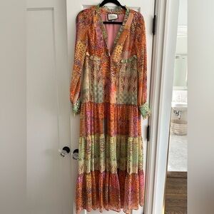 Alexis Multicolor Patchwork Long Sleeve Dress